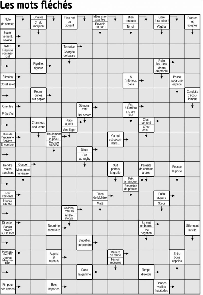 Les mots fléchés