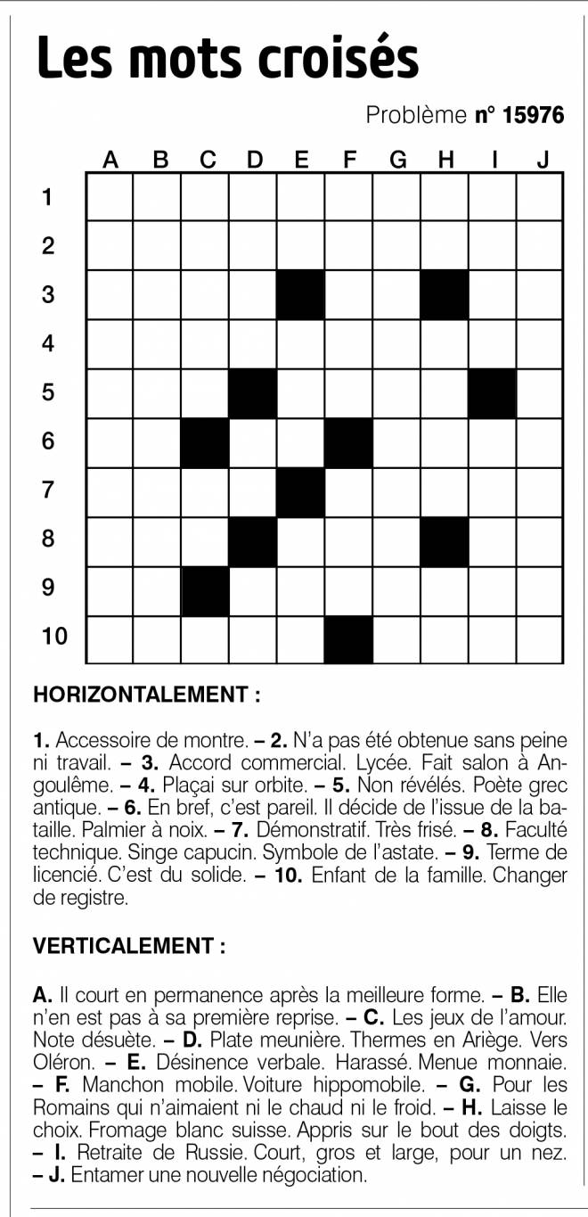 Les mots croisés
