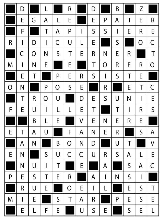 Solutions des mots fléchés du précédent numéro