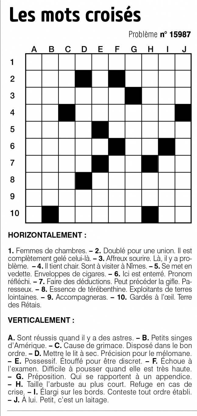 Les mots croisés