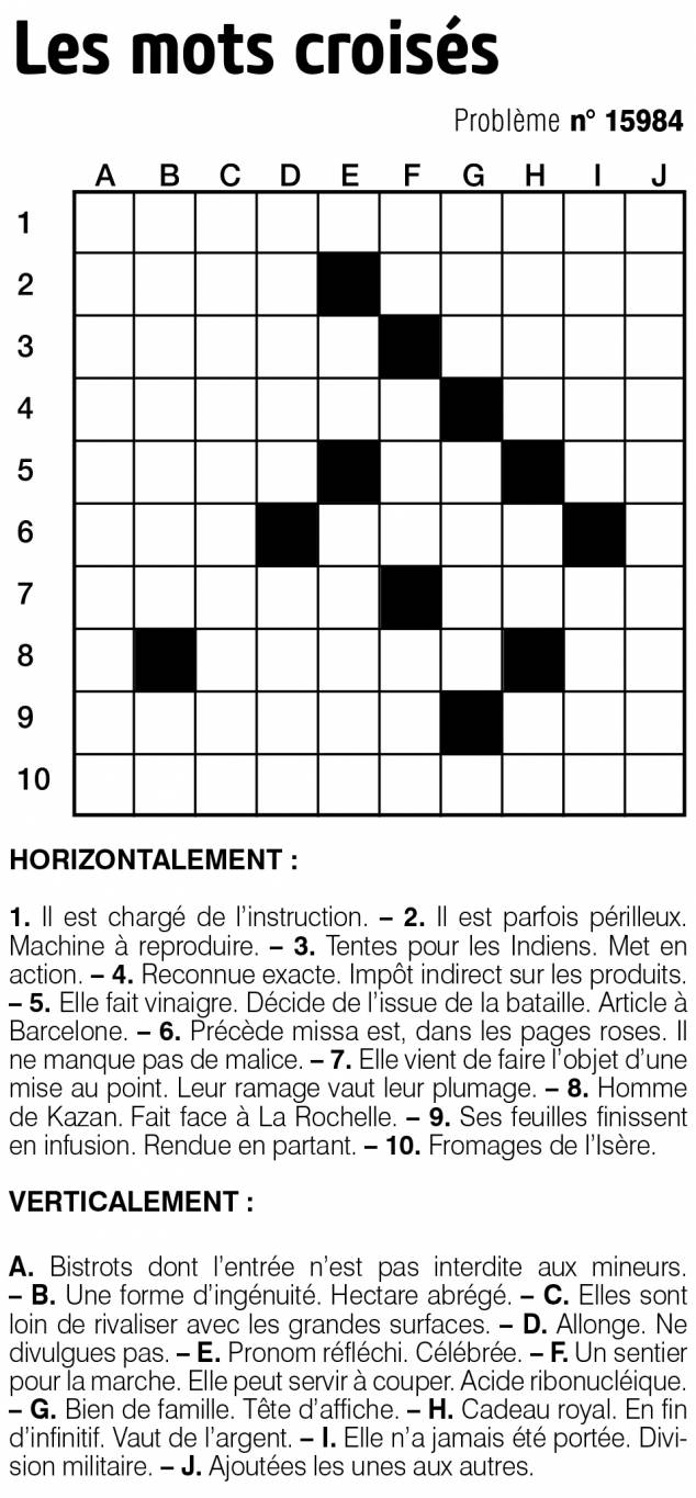 Les mots croisés