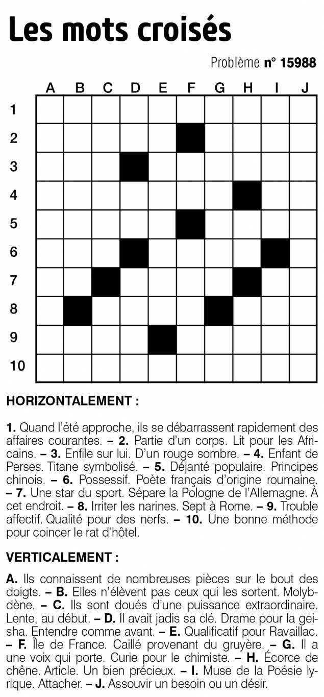 Les mots croisés