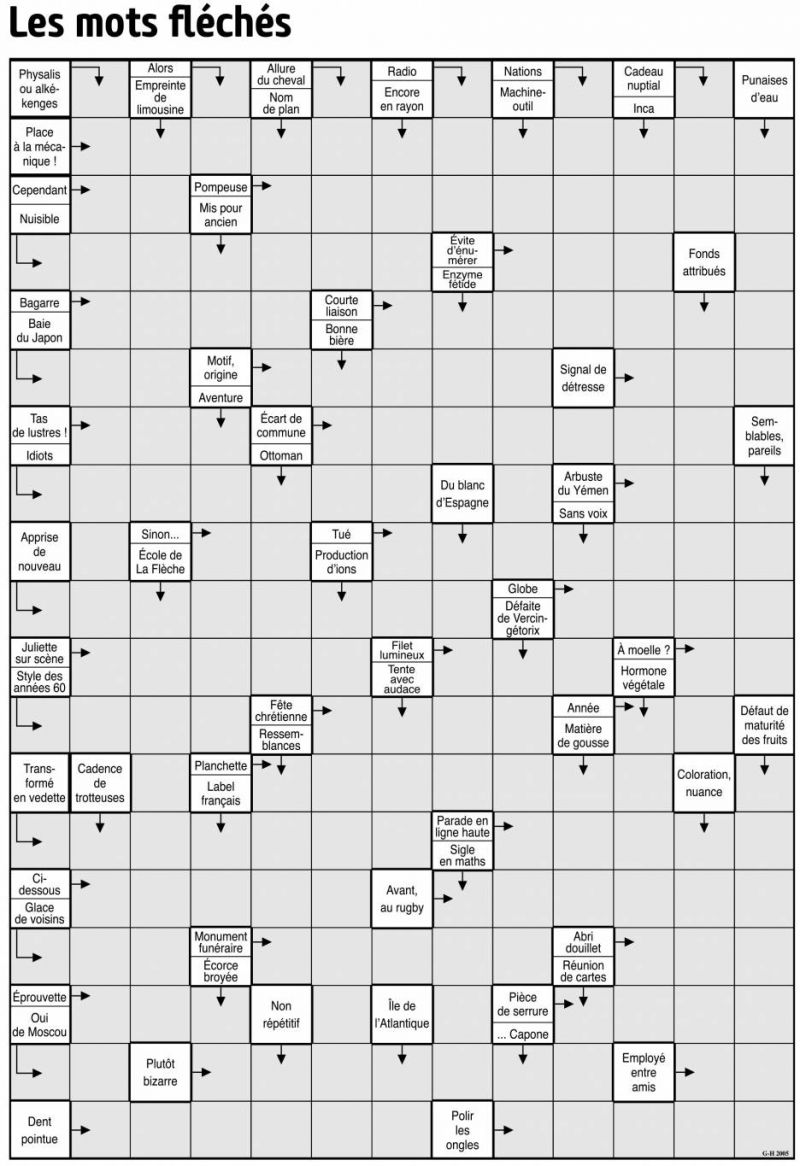 Les mots fléchés