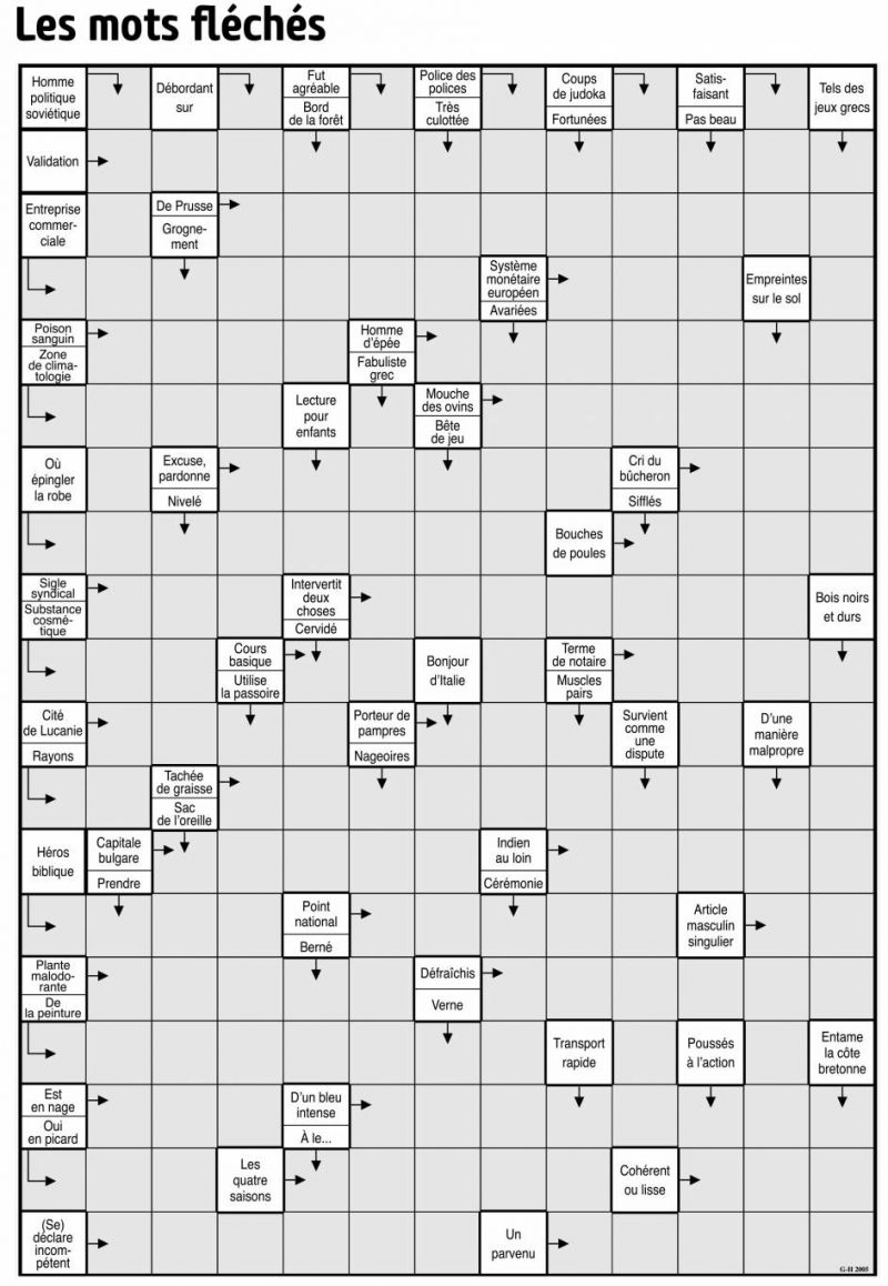 Les mots fléchés