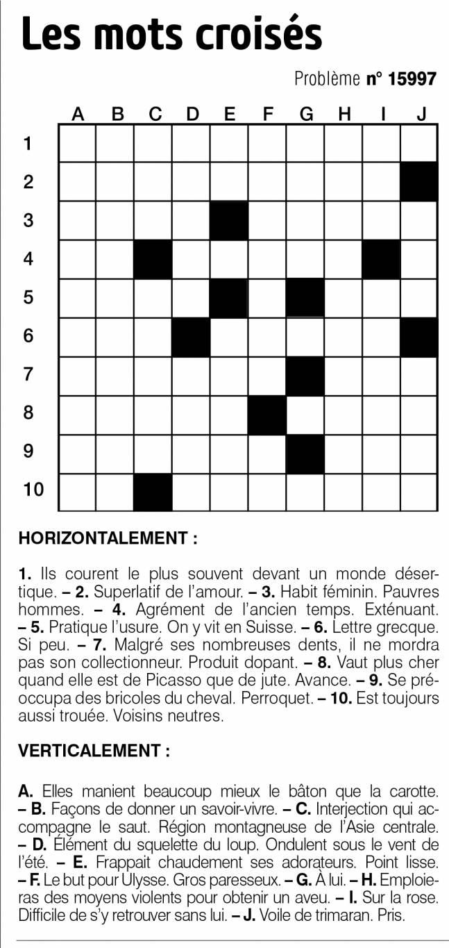 Les mots croisés