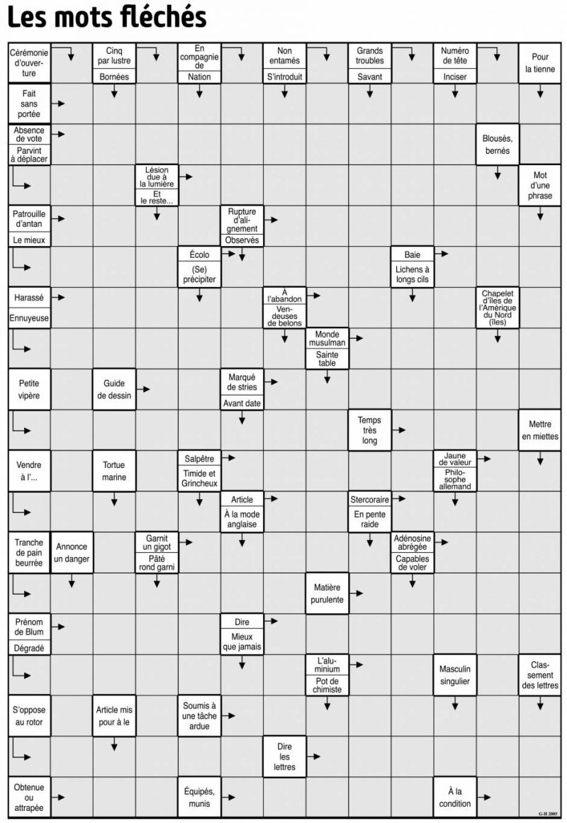 Les mots fléchés