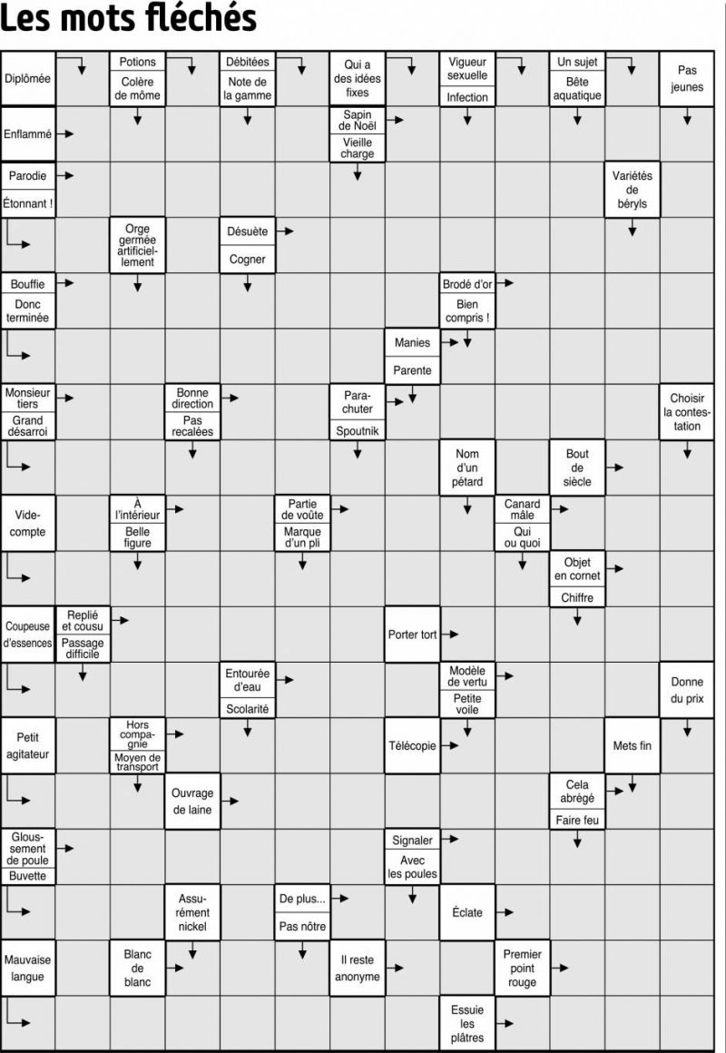 Les mots fléchés