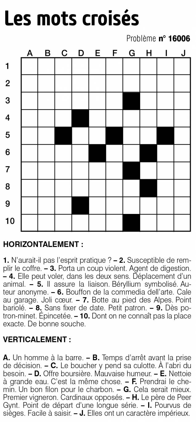 Les mots croisés