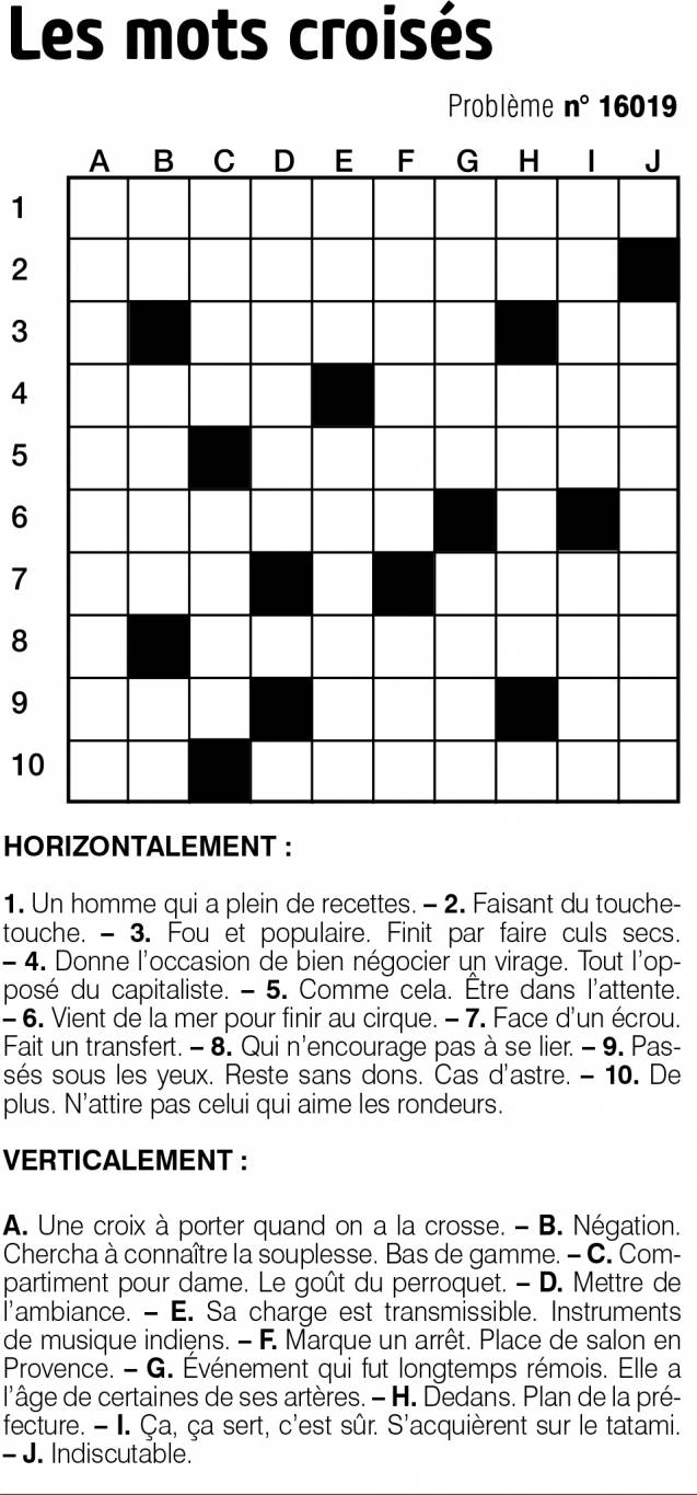 Les mots croisés