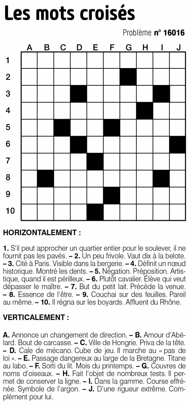 Les mots croisés