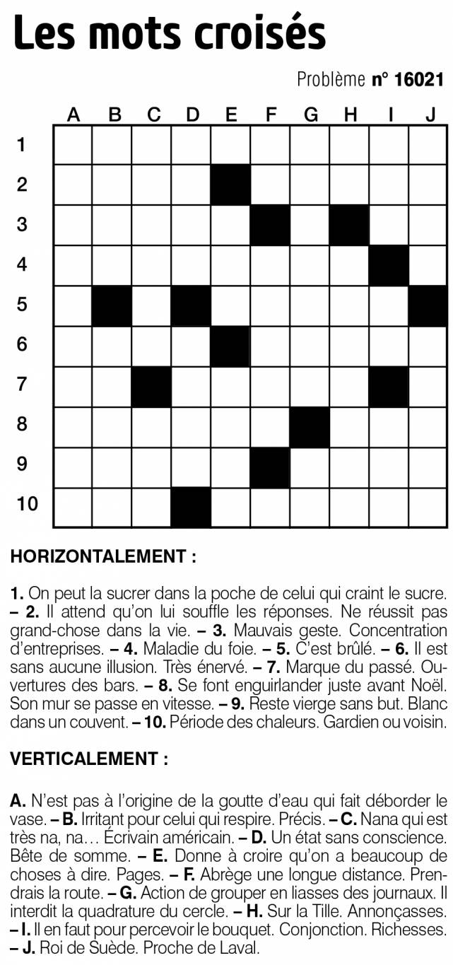 Les mots croisés
