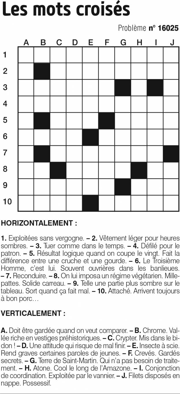 Les mots croisés