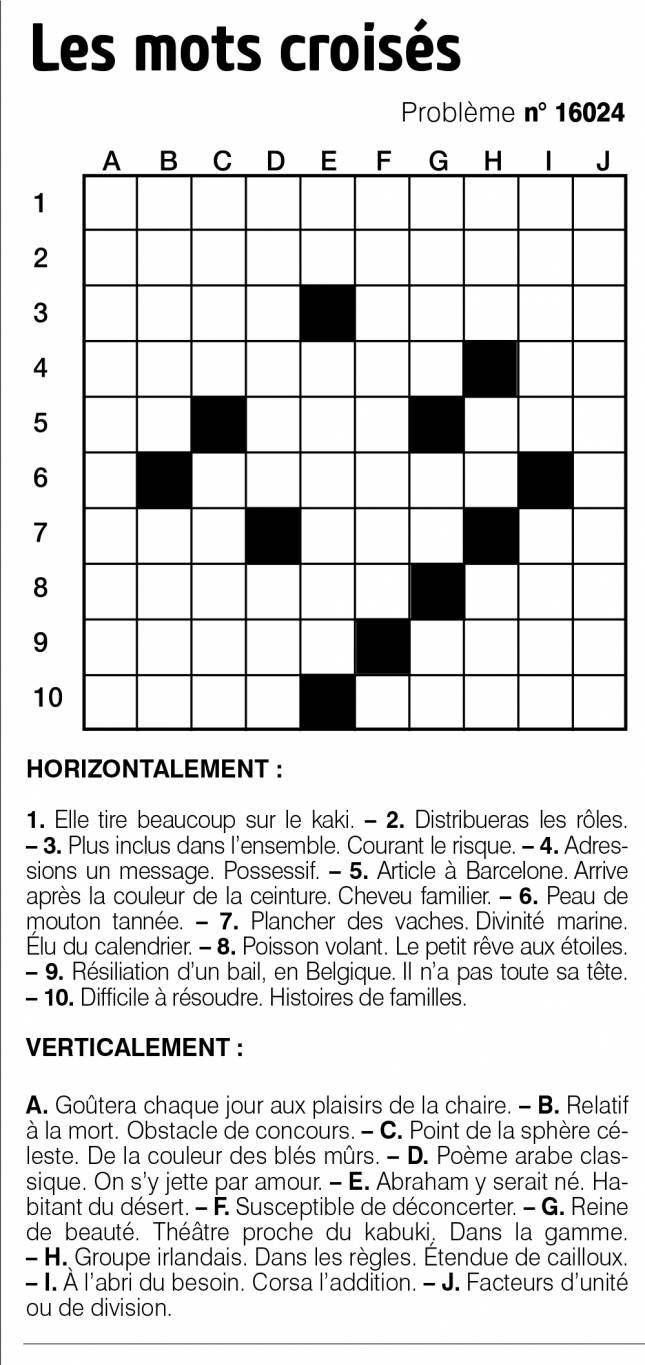 Les mots croisés
