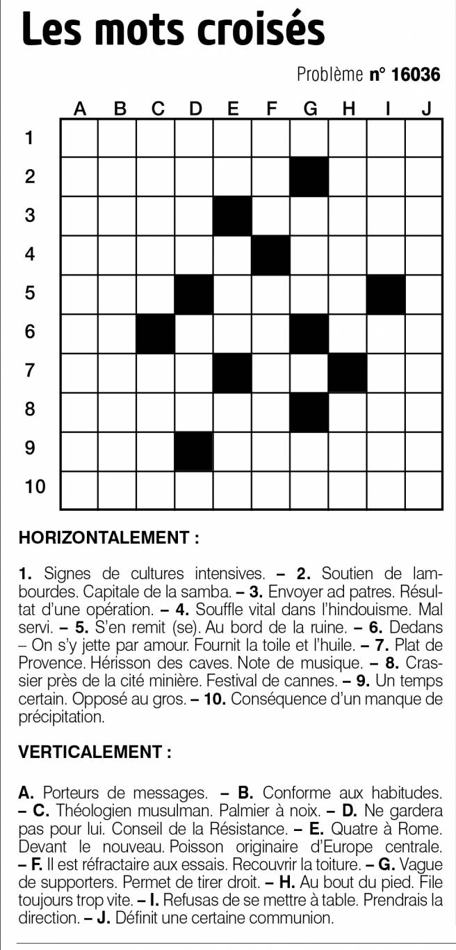 Les mots croisés