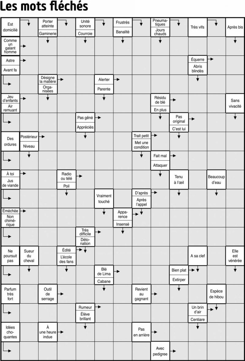 Les mots fléchés