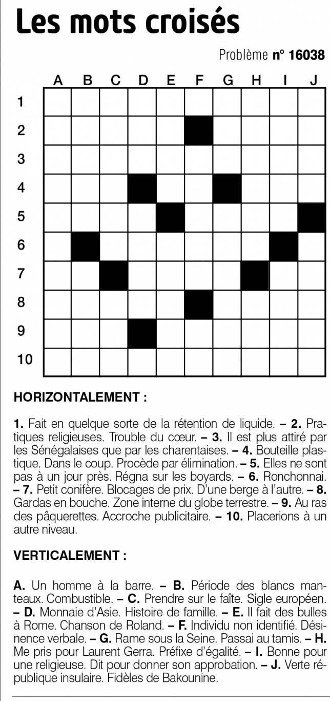 Les mots croisés