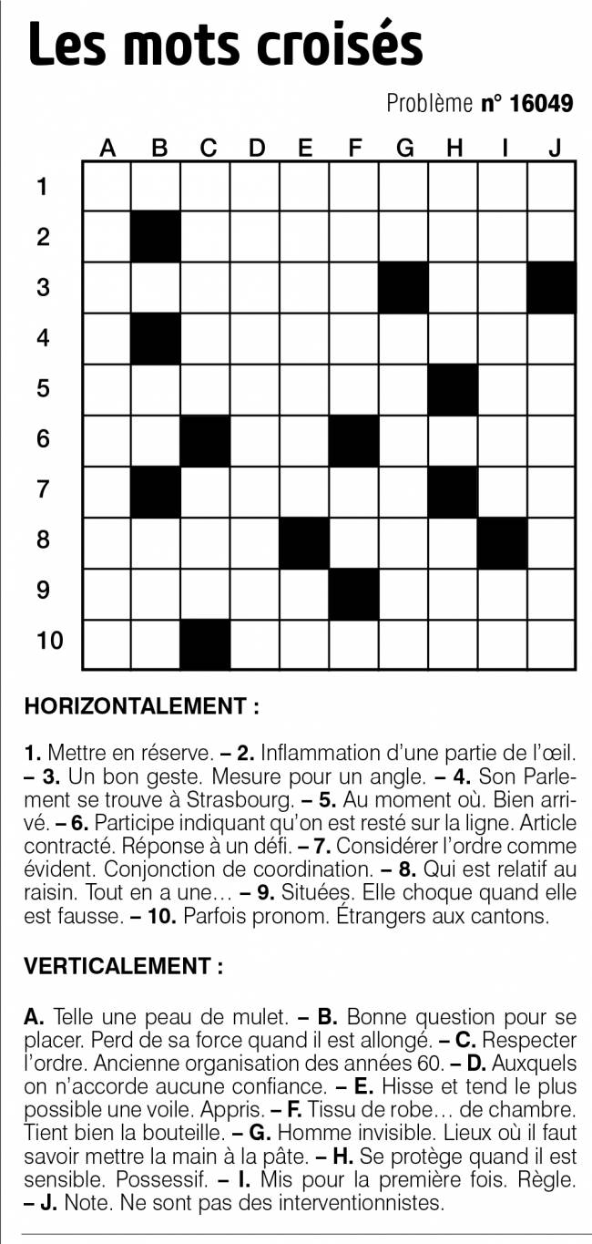 Les mots croisés