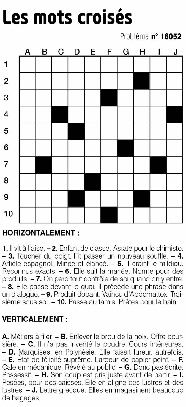 Les mots croisés