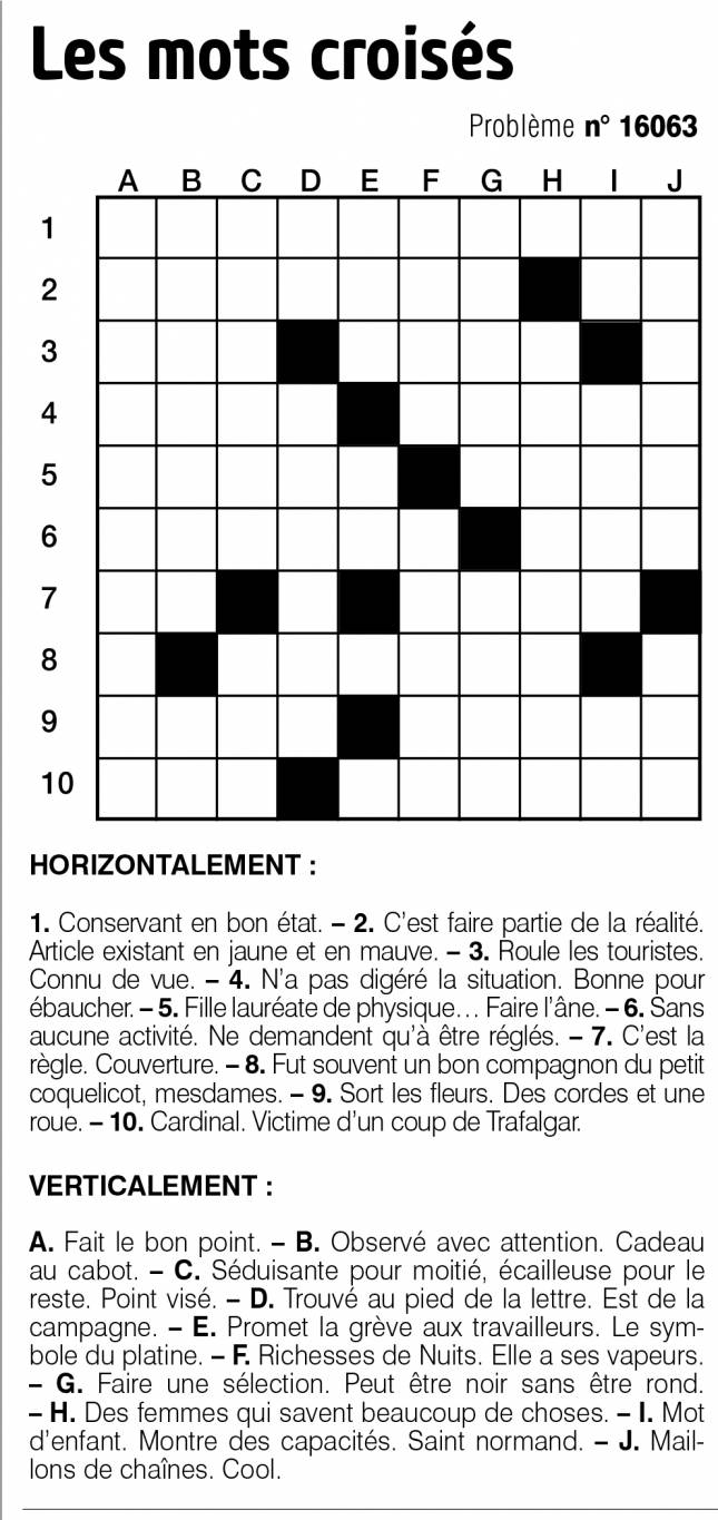 Les mots croisés