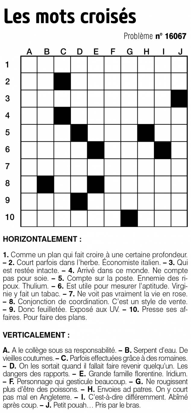 Les mots croisés