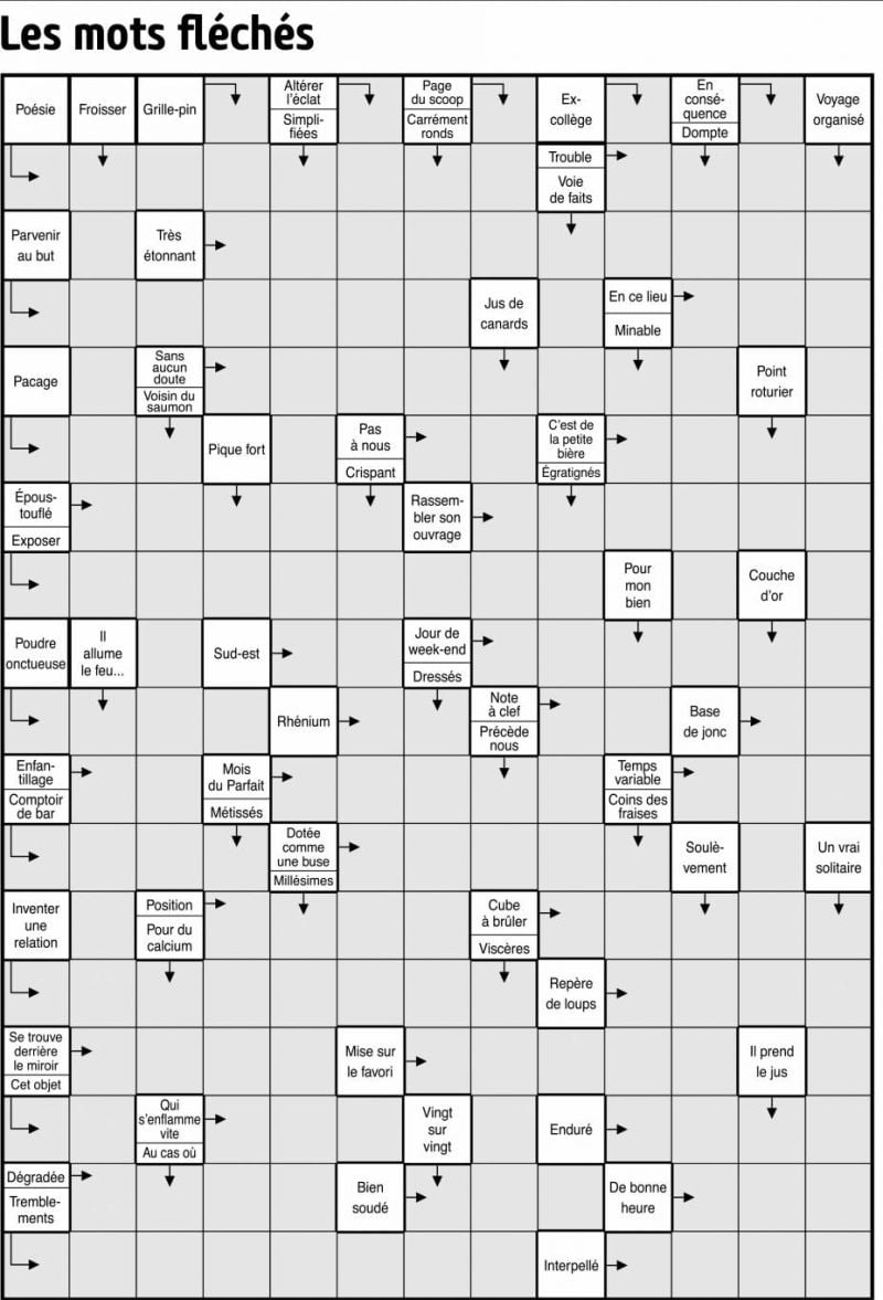 Les mots fléchés