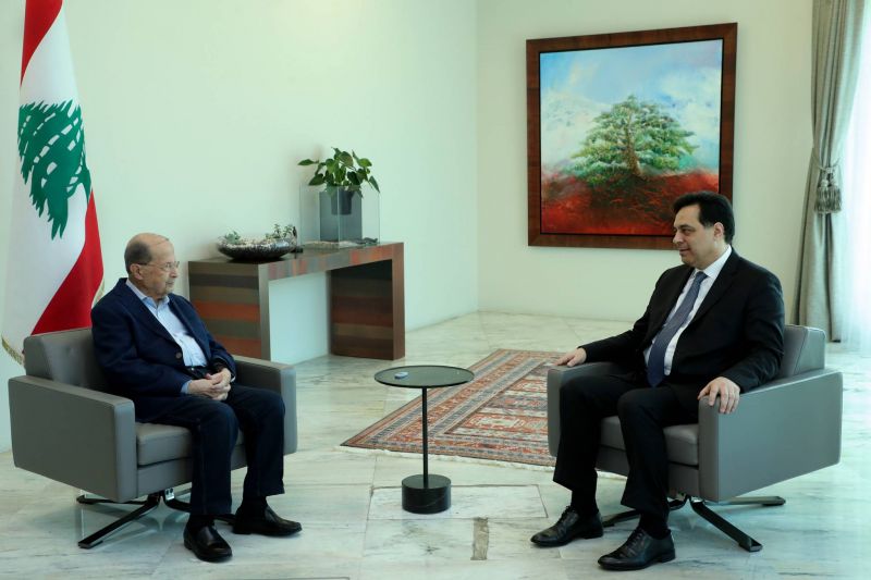 Aoun a reçu Diab à Baabda