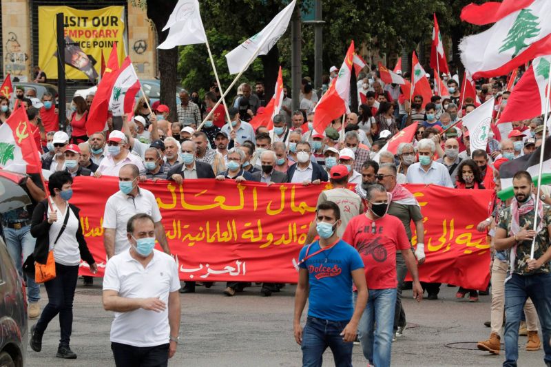 Manifestation du Parti communiste à Beyrouth pour la fête des travailleurs