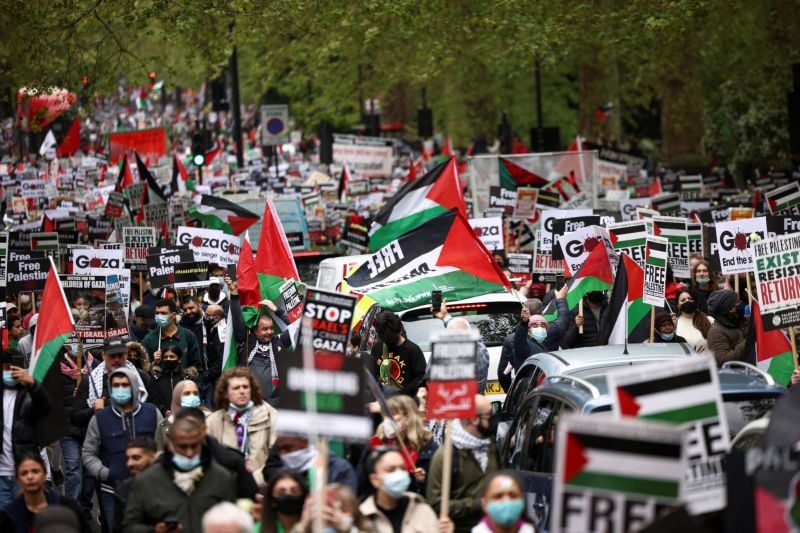 Une manifestation propalestinienne rassemble des milliers de personnes à Londres