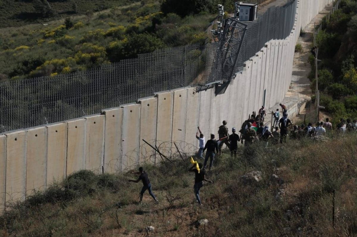 Protesters flock to the southern border to decry Israeli occupation and mark the 73rd anniversary of the Nakba