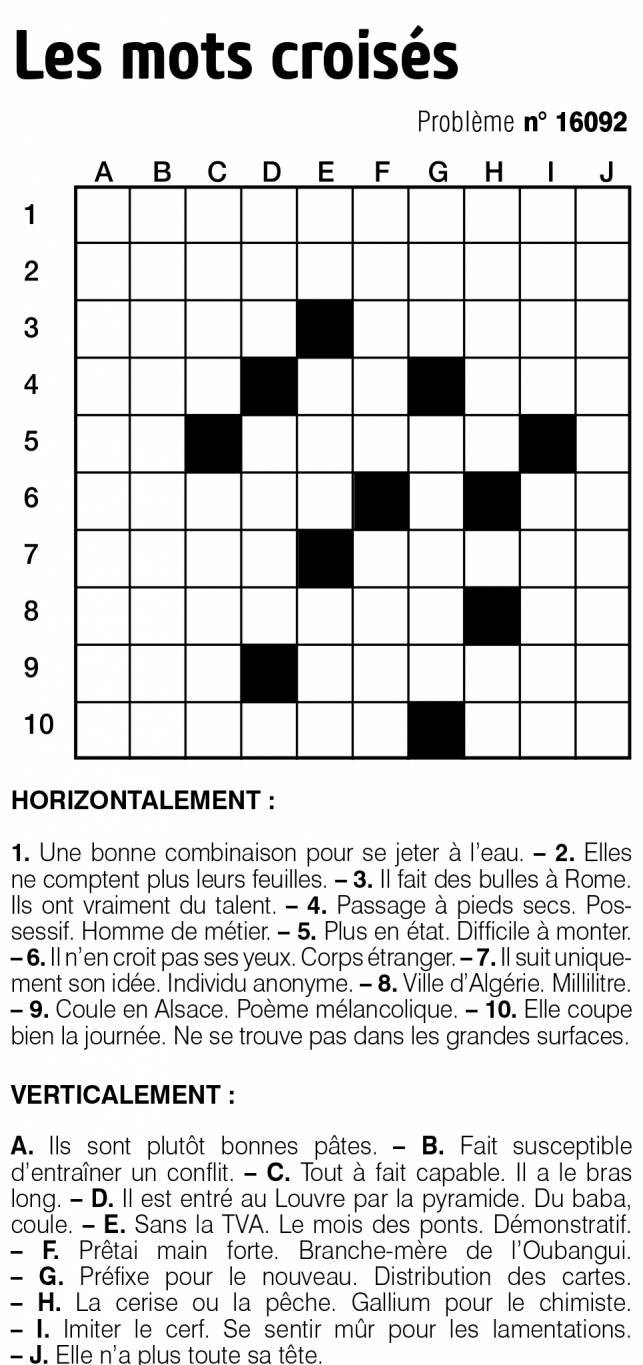 Les mots croisés