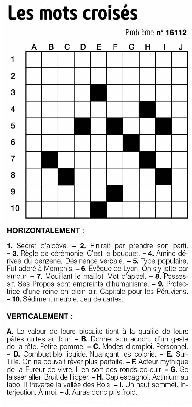 Les mots croisés