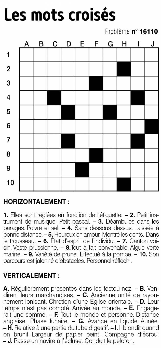 Les mots croisés