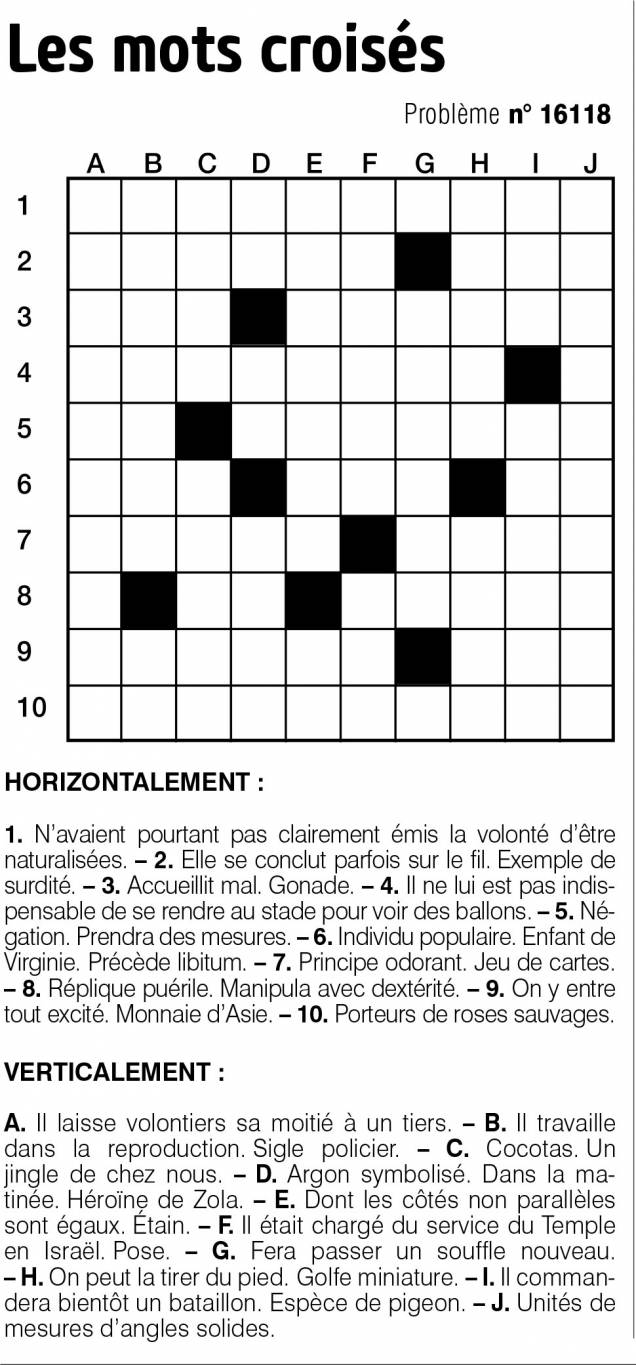 Les mots croisés