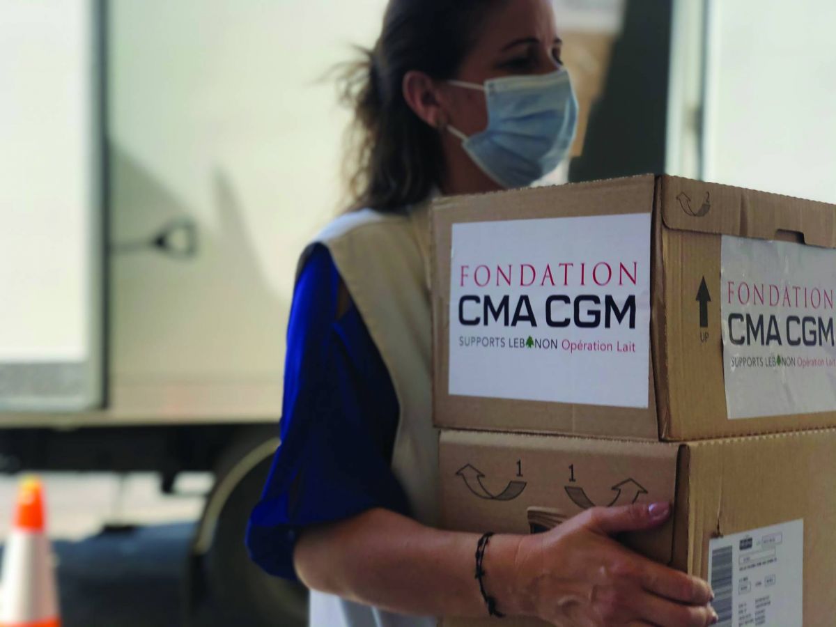 La Fondation CMA CGM fournit et achemine 7 tonnes de lait et nutriments infantiles à destination de 9 ONG libanaises