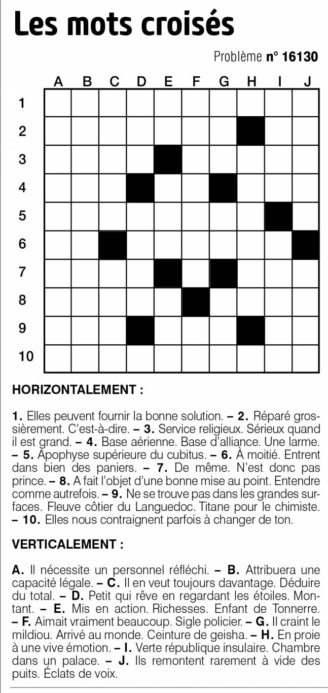 Les mots croisés