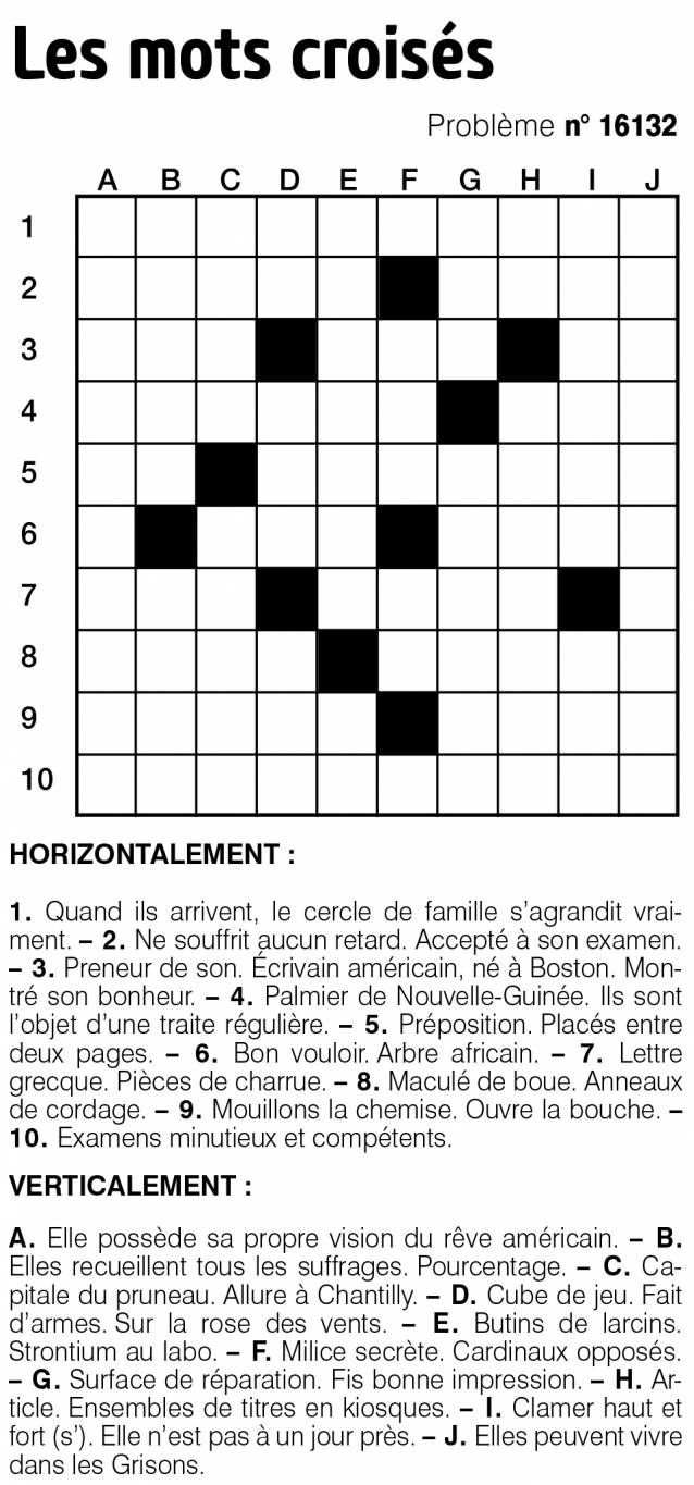 Les mots croisés