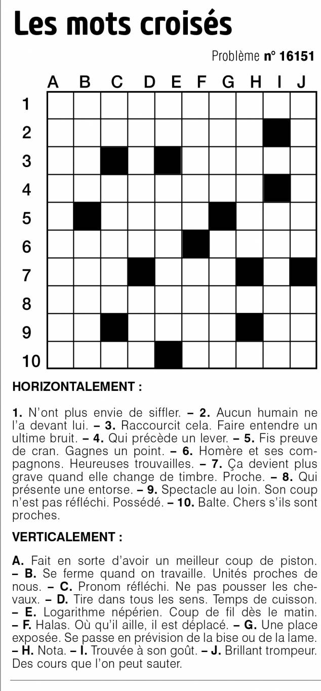 Les mots croisés