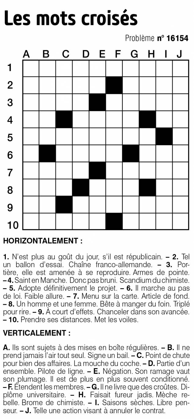 Les mots croisés