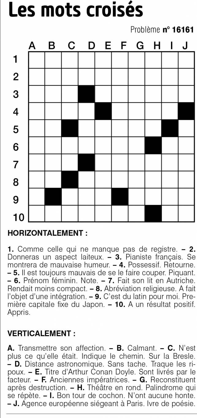 Les mots croisés