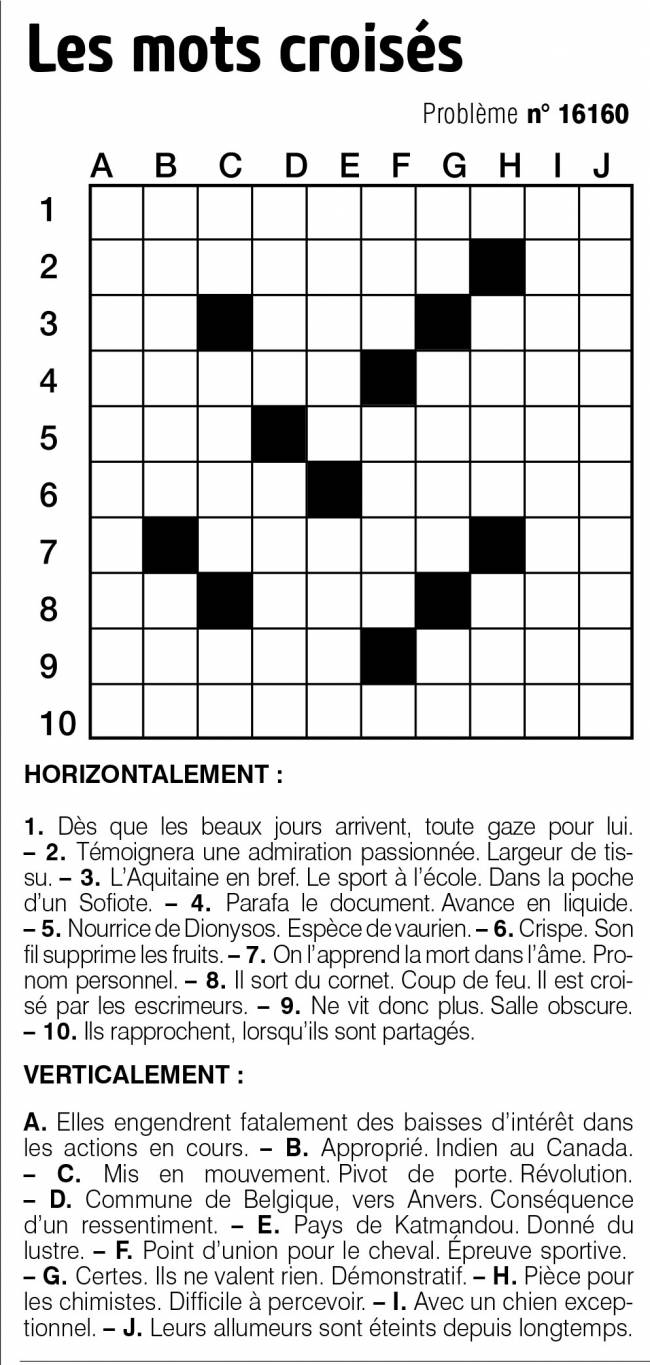 Les mots croisés