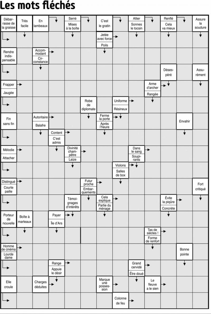 Les mots fléchés