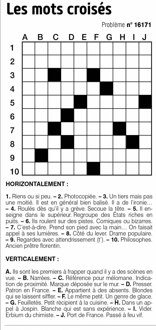 Les mots croisés