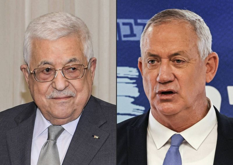 Rare rencontre à Ramallah entre Benny Gantz et Mahmoud Abbas