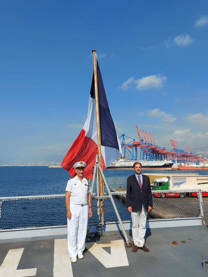 Une frégate de la marine française en escale à Beyrouth
