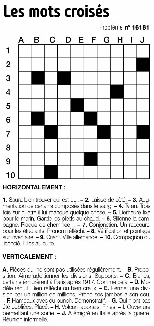 Les mots croisés