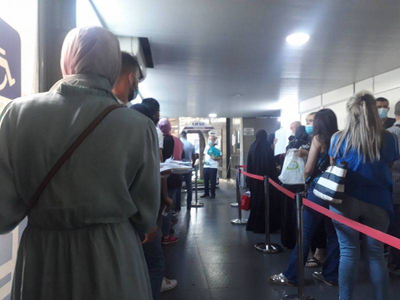 Lebanese eager to leave the country line up at General Security Lebanese eager to leave the country line up at General Security