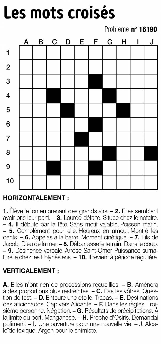 Les mots croisés