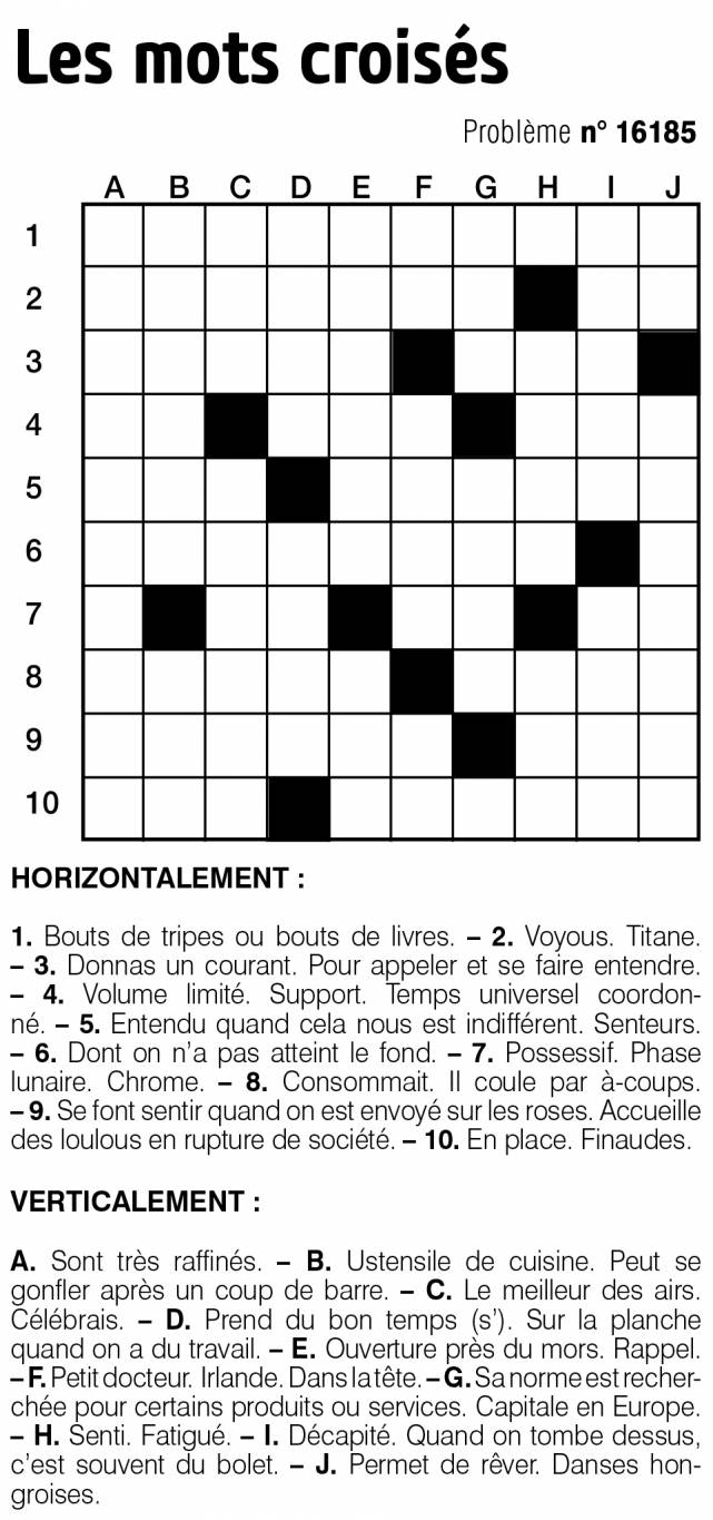 Les mots croisés