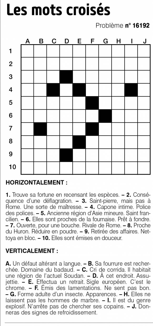 Les mots croisés
