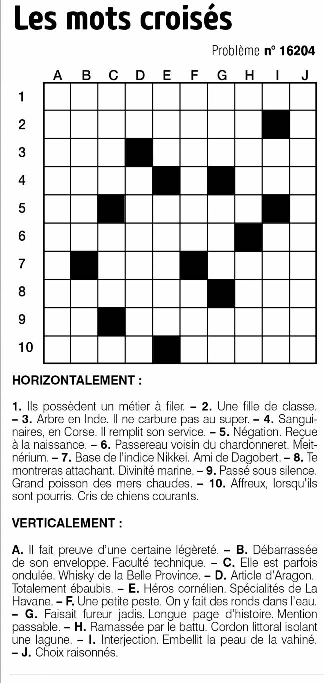 Les mots croisés